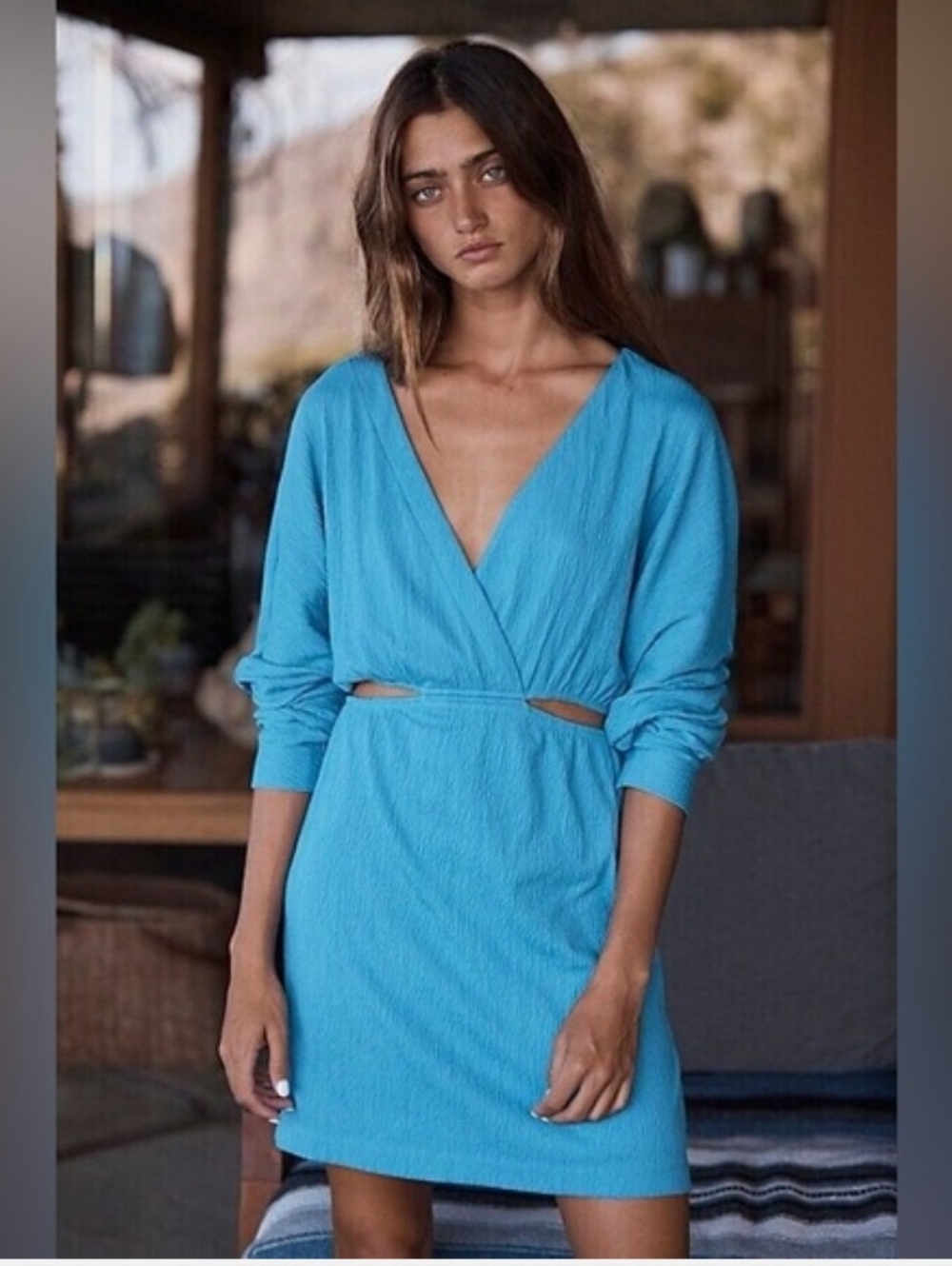 Free People Beach Blue Stasia Mini Dress S NWT